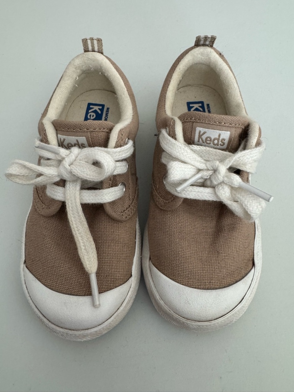 Keds Kids Brown Canvas Sneakers with White Soles and Laces